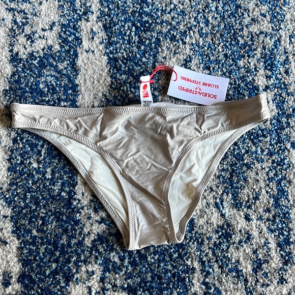 Solid & Striped X Sloane Stephens Reese Bikini Bottom in Chrome Small - Picture 5 of 7